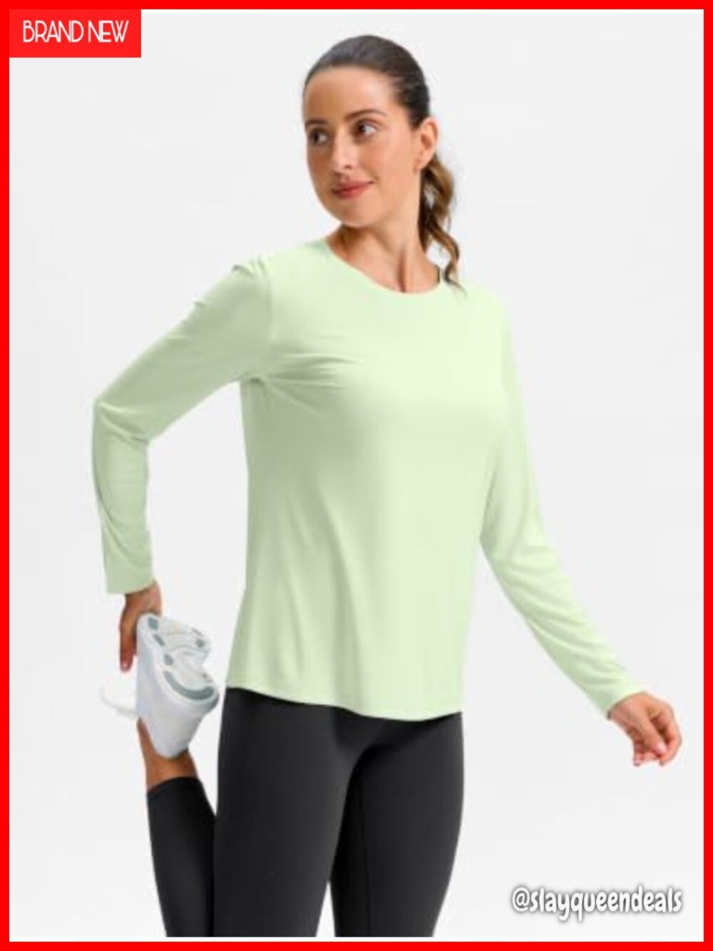 Long Sleeve Athletic Running Shirt Lightweight Quick Dry Workout Top - Picture 2 of 6